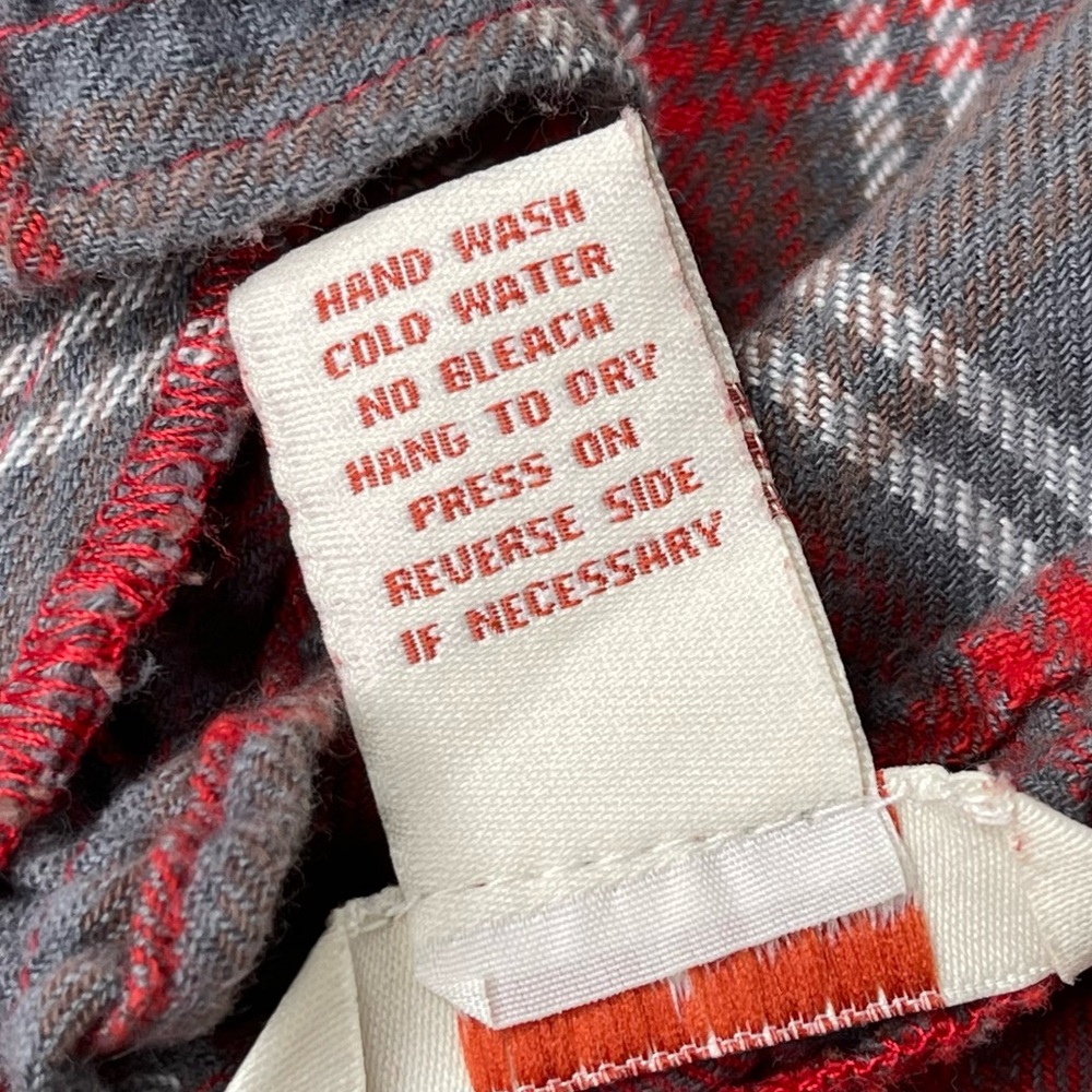Sundance Red Plaid Cotton Flannel Button Down Top Size Small - Picture 7 of 10